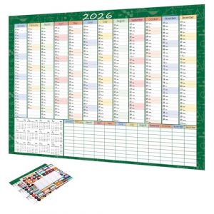 Calendrier Mural 2026 - Agenda de Planning Grand Format 74x51cm avec &Eacute;tiquettes Astuces - Agenda Quotidien - Pour Planification Travail &Eacute;cole Maison Vacances (jiaxiaoxuaN, neuf)