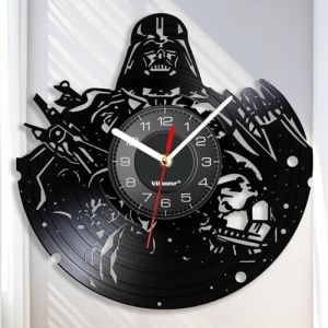Horloge Murale Design Moderne Silencieuse Orloge Mural Original Salon Montre Murale Cuisine Pendule Murale en Forme de Disque Vinyle D&eacute;coration Murale Cr&eacute;ative Vintage 30cm de Diam&egrave;tre Horloge Noire. (Viiluuxr, neuf)