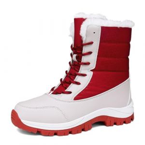 ENEN Bottes de Neige Imperm&eacute;able Femme Homme 36-42, Bottes Femme Hiver Fourr&eacute; Antid&eacute;rapantes Semelle en Caoutchouc Chaude Confortable pour Ext&eacute;rieur, Randonn&eacute;e (0231 Rouge,42) (EnEn, neuf)