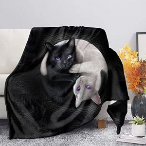 ZZXHG Couverture Plaid Polaire 150 x 200 Enfant Chat Animal Noir Et Blanc, Moelleuse Flanelle Couverture Lit 2 Personnes en Microfibre, Douce Chaude Plaid Jeté de Canapé Chambre Literie Couverture (ZZXHG Bedding(Parure de Lit, Drap de lit, Couver), neuf)