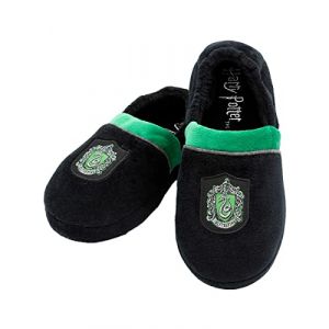 Funidelia Chaussons Serpentard - Harry Potter pour fille et garçon, Licence Officielle, Taille 30-32, Poudlard, Magiciens. Produits dérivés à offrir à Noël et pour les anniversaires (Funidelia FR-BE-LU, neuf)