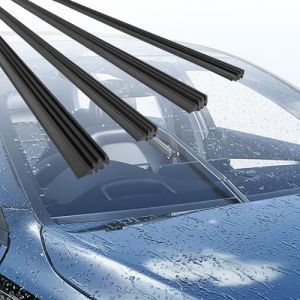 4 Pièces Caoutchouc Essuie Glace,Essuie Glace Avant,Lame Essuie Glace,Balai Essuie Glace,Caoutchouc Essuie Glace Universel,Compatible Avec Tous Les Essuie-Glaces,Découpable (800mm) (HONEYCOMPRA, SOCIEDAD LIMITADA, neuf)