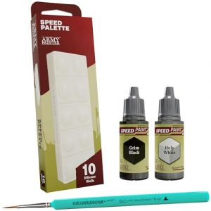 The Army Painter, Pack de palettes Speed, palette Speed, pinceau Dipit, Speedpaint Noir sacr&eacute; & Blanc saint (The Army Painter, neuf)