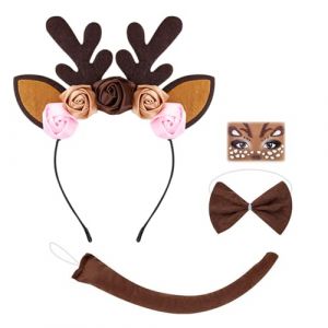 Bandeau En Bois De Renne - Cerceau De Cheveux D'&eacute;lan Mignon Pour La F&ecirc;te De No&euml;l, Couvre-chef En Peluche Douce Avec Oreilles De Bois | Pour L'hiver Festif Halloween Vacances Cosplay Costume Tenue Femm (wenwenstore, neuf)