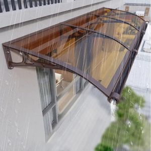 Dtyubfg Auvent de Porte et Fenêtres Extérieure,Toit Marquise en Polycarbonate Porte Résistante,Toit Abri Protection Contre La Pluie et UV -fenêtre/Porche/Toit/terrasse - 80cm*200cm (guangmao shop, neuf)