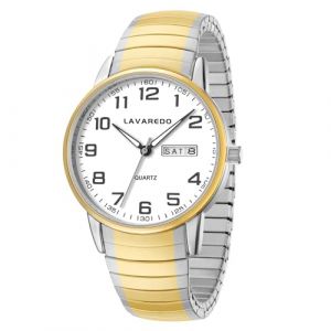 Timever Montre &agrave; Quartz analogique pour Homme avec Bracelet Extensible en Acier Inoxydable,Date,&Eacute;tanche 3 ATM,Gros Chiffres,Id&eacute;e de Cadeau pour Amis (lingzhongkeji, neuf)