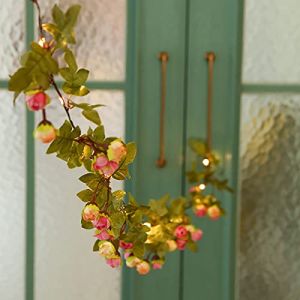 XRR Guirlandes lumineuses 20LED Plantes en rotin réalistes Guirlande lumineuse LED Fairy Lights de fleurs à piles - Etanche Guirlande LED pour Mariage,Fête,Festival,Anniversaire,Jardin,Terrasse (XYKJ_EU1, neuf)