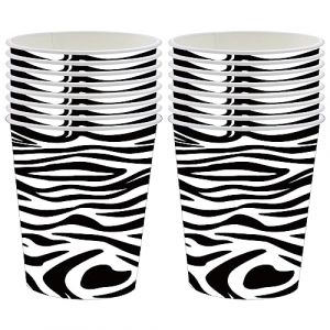 POPOYU Gobelets de Fête d'Anniversaire pour Enfants - Lot de 16 avec Imprimé Zèbre - Fournitures pour Anniversaire, Fête Prénatale, Zoo - Gobelets pour Boissons (MUDAMUDA Store, neuf)
