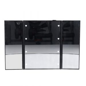 Miroir de Maquillage éclairé par LED, Miroir de Courtoisie éclairé à 3 Volets avec Interrupteur Tactile, Miroir Cosmétique de Voyage Portable avec Vision Grand Angle (BLACK) (Depisuta, neuf)