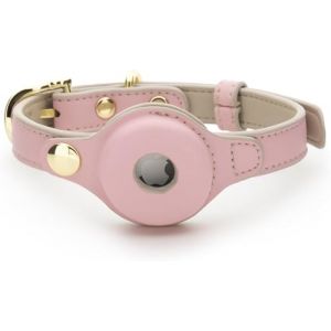 Cupertino Colliers, harnais et laisses pour chien en cuir végétalien avec support de dispositif de suivi de chien, collier réglable pour chiens (taille M, rose) (Honest Brands Shop, neuf)