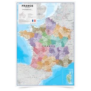 Carte de France Politique 84.1 x 118.9 cm - Poster les R&eacute;gions & D&eacute;partements Fran&ccedil;ais Visit&eacute;s - Maps International + de 60 ans d'exp&eacute;rience dans la cartographie (MapsInternational, neuf)