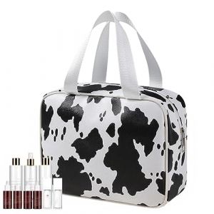 Ristyur Trousse de Maquillage - Trousse de Toilette de Voyage à imprimé Vache,Organisateur de Trousse de Maquillage étanche, Sac de Voyage de Grande capacité pour Les Soins de la Peau, Le shampoing, (ZhenJiaoVVV, neuf)
