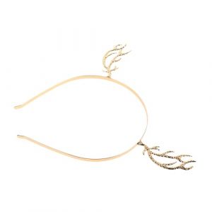 DEARMAMY -t&ecirc;te De No&euml;l En Forme De Cerf Avec Corne En M&eacute;tal Et Corne De Cerf - Design Unique Pour Femmes Et Filles - Accessoires De F&ecirc;te (Telinei, neuf)