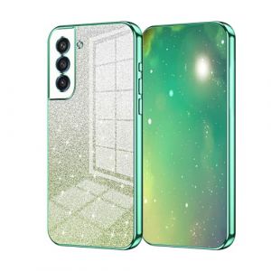 UPLAI Coque pour Samsung Galaxy S21 FE 5G, Très Mince Antichoc Housse avec Carte de Brillant Dégradées et Bords Galvanisés, Prime Souple TPU Silicone Élégane Étui.Vert (UPINLY, neuf)