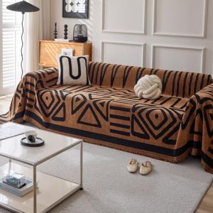 VanderHOME Housse de canap&eacute; Boh&eacute;mien, Jete de Canape R&eacute;versible, Housse de lit, canap&eacute;, Housse pour Meubles de canap&eacute;, Convient aux Enfants, Chiens, Chats 180 * 280cm-Marron (VanderHOME-FR, neuf)