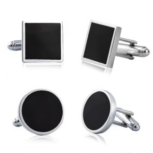 JYNXOR 2 Pairs Bouton De Manchette Homme, Boutons De Manchette Pour Chemises Pour Hommes, Bouton Manchette Smoking Homme, Cufflinks Pour Mariage Affaires Costume Formel Commercial F&ecirc;te Des P&egrave;res (SHOPSCAPE INK, neuf)