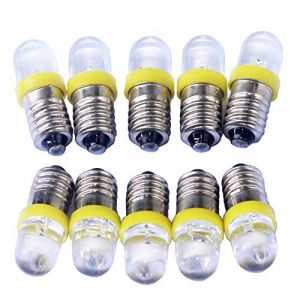 GutReise 10pcs E10 4.5V Jaune Spot Ampoule LED Lampes + 10pcs E10 Base 0.25W (GutReise, neuf)