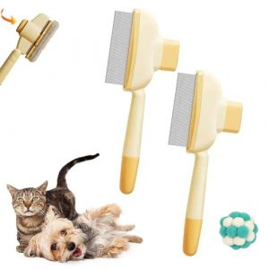 Brosse Anti-Poils Morts, Peigne Autonettoyant Pour Chats, Smart Brush Chat Peigne, Toilettage Doux Et Efficace Pour Tous Types De Pelage (Jaune -2 unites) (Hbviret shop, neuf)