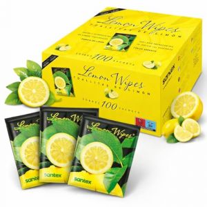Lingettes citron (bo&icirc;te de 100 unit&eacute;s) - Lingettes humides - Lingettes - Serviettes de nettoyage - Lingettes - Lingettes humides - Lingettes citron mains fruits de mer - Lingettes rafra&icirc;chissantes (Gr&egrave;vol Project, neuf)