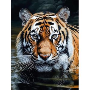 Bimkole 5D DIY Diamond Painting Kits Tigre, Animal Broderie Diamant Kits De Broderie Au Point De Croix Strass Rond Résine Peinture Décor à La Maison 30X40cm (Bimkole FR, neuf)