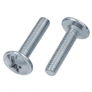 Lot de 50 vis &agrave; t&ecirc;te bomb&eacute;e M4 x 14 avec fente &agrave; croix &agrave; bride Vis &agrave; t&ecirc;te bomb&eacute;e zingu&eacute; DIN 967 ISO 7380 Bouton de meuble Vis de meuble Vis de poign&eacute;e Poign&eacute;e de meuble M4x14 (APM-Trade, neuf)