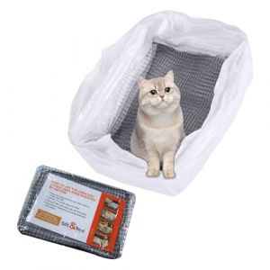 10 Sac pour Bac a Litiere pour Chat,Chat Sac de Litière de Toilette,Doublures de Boîte à Litière pour Chat avec Filet Filtrant,Chat Sable Tamis Sac en Filet Litière 47x36x17cm (Kendwing, neuf)