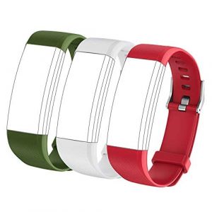 Septoui Bracelets de Remplacement pour Montre Connectée Sport, Bracelets de Rechange Fitness Tracker d'Activité, Sangle Doux pour la Peau et Respirant, 3 Pièces Rouge Gris Vert Armée (MYH-tech, neuf)