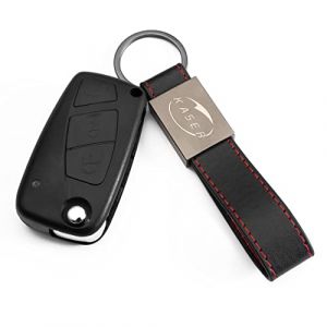 KASER Coque Clé Télécommande Plip Fiat 3 Boutons pour Punto Panda Ducato Ulysse (Battery Inside) + Porte-Clés en Cuir (SALTY PEAR LIMITED, neuf)