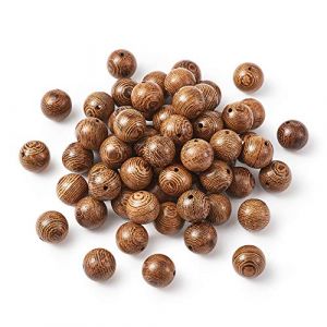 Craftdady Lot de 100 perles rondes en bois naturel de chameau de 12 mm pour la fabrication de bijoux Trou : 2 mm (Craftdady, neuf)