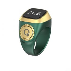 Caswynlife Bague intelligente pour comptage Zikr et Tasbih avec rappels de temps de pri&egrave;re, &eacute;cran OLED, alertes de vibration, compteur num&eacute;rique &eacute;tanche compatible avec application smartphone (18 mm (Shoufeitec, neuf)
