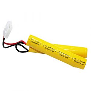 Airsoft Pile Batterie Rechargeable NiMH 9,6 V 1600 mAh | pour Fusil A AIR COMPRIMÉ ICS CA TM SRC JG G36 G&M734 etc... | avec CONNECTEUR Tamiya (UN VENDEUR FRANÇAIS ⭐, neuf)
