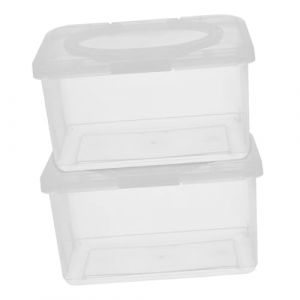 DECORNIJIA 2 pi&egrave;ces Bo&icirc;te &agrave; Lingettes R&eacute;utilisable &Eacute;tanche avec Couvercle Distributeur Herm&eacute;tique pour Lingettes et Papier Rangement Pratique pour Salle de Bain et Bureau Lot de Design (ZhiLight, neuf)