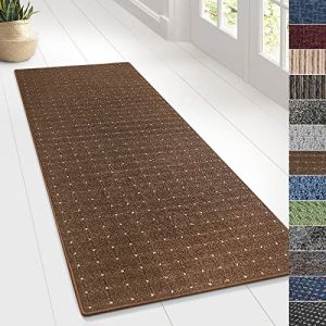 KARAT Tapis L&auml;ufer pour la cuisine, le couloir et le salon - Tapis de couloir sur mesure - M&egrave;trage - Tapis de couloir - Tapis de cuisine - Tapis de salon (80 x 400 cm, Rapido - Brun) (MEISTEREI, neuf)