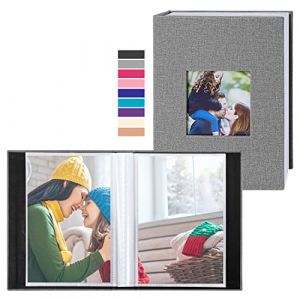 Lanpn Album Photo 10x15 Mini Petit Format 100 Pochette 2 Paquets, Lin Tissu Album pour Vertical Photos (Gris) (BILLIONRVL, neuf)