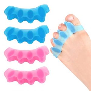 2 Paire Ecarteur Orteil Separateur Silicone,Toe Spacer,Séparateurs D'orteils pour Corrige les Oignons,Soulagement Instantané de la Douleur,Écarteur Orteil en Silicone pour Femmes et Hommes (Bleu/Rose) (RENhailong, neuf)