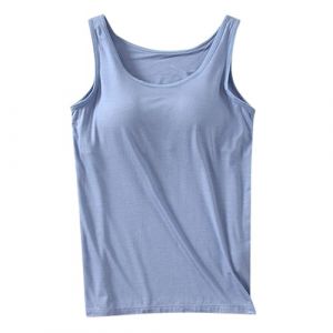 G&eacute;n&eacute;rique Femme D&eacute;bardeur Avec Soutien Top Caraco Dentelle Tenue Sport Forme Ajustable Vetements Mode Noir Gorge Int&eacute;gr&eacute; Taille De Vacances &Agrave; La Plage Femmes D'&eacute;t&eacute; Debardeur Integre Sans Bretelles (Clumanbbl, neuf)
