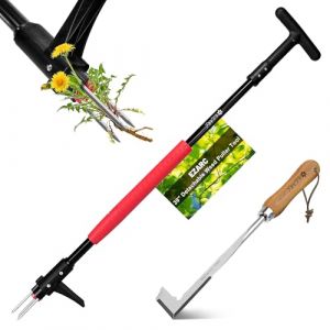 EZARC D&eacute;sherbeur Manuel, Longueur 100 cm, Ensemble d'outils jardinage 2 PCS avec Grattoir &agrave; Joints, D&eacute;sherbeur &agrave; 3 M&acirc;choires pour Une &Eacute;limination Efficace des Mauvaises Herbes Des Coins et Fissures (EZARC Tools EU, neuf)