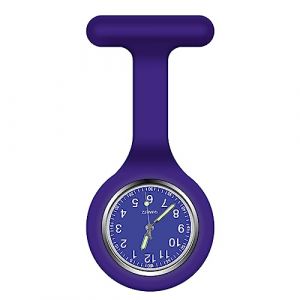 Vicloon Montre à Gousset D'infirmière, Infirmière Montre Broche en Silicone avec Broche pour Infirmières et à Tout Autre Professionnel de la Santé Bleu Marine (BEST-SELLER5, neuf)