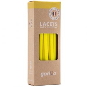 Gorilla - Lacets Elastiques Adultes et Enfants Plats et Fins - Gagnez du Temps, Adieu les Nœuds Bonjour le Confort - Autobloquants Ultra Résistants - 110 cm x 4,5 mm (Lacets Gorilla, neuf)