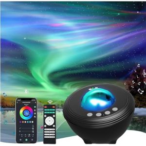 Febotak Aurora Projecteur &eacute;toiles, galaxie, musique, plafond, veilleuse pour b&eacute;b&eacute;, enfants, adultes, avec bruit blanc, somnif&egrave;re, compatible avec Alexa (Haikoushixiangnakejiyouxiangongsi, neuf)