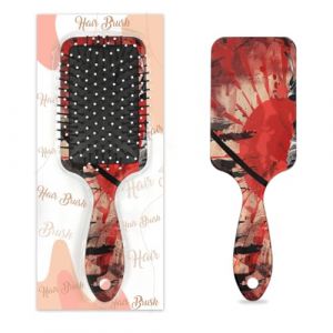 Brosse &agrave; cheveux samoura&iuml; japonaise vintage drapeau japonais humide et sec avec coussin d'air Brosse &agrave; cheveux d&eacute;m&ecirc;lante en plastique pour enfants adultes Cadeau de rentr&eacute;e scolaire femme homme (Lucky Betty, neuf)