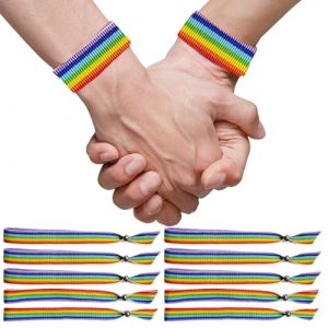 WUSJCOF Bracelet LGBT - 10 pièces, Bracelet Gay Pride avec le Drapeau Arc-en-ciel, Accessoire de Montre, Pride Bracelet et Accessoires Pride (Multicolore) (Arc-en-ciel) (NAROU DUTEN, neuf)