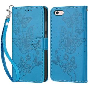 Coque pour iPhone 6 / iPhone 6s, Housse Etui Portefeuille Cuir Multifonction, Fermeture Magn&eacute;tique &agrave; Clapet Anti-Choc Compatible avec Coque iPhone 6 Book - Bleu (KENHONER, neuf)