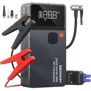 Booster Batterie Voiture avec Gonfleur,Demarreur Batterie Voiture avec Compresseur d'air Portable 7en1,Jump Starter Boost pour Moto de 8000 mAh,Booster d'urgence avec Lampe LED,Charging USB-C (WenergyDirect, neuf)
