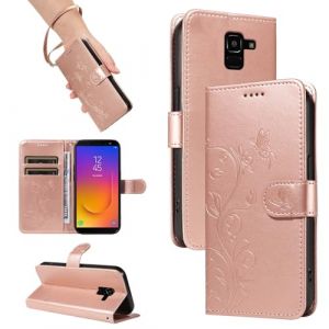 HUANGTAOLI Coque pour Samsung Galaxy J6 2018, Housse &agrave; Rabat en Cuir, B&eacute;quille et 2 Porte-Carte, Flexible et Pliable, L&eacute;g&egrave;re et Antid&eacute;rapante, Protection &agrave; 360 degr&eacute; et Absorbant de Choc (gogoindustry, neuf)