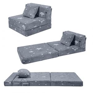 MeMoreCool Canap&eacute; pour Enfants, Fauteuil Convertible & Matelas au Sol pour Enfants, Matelas Pliable pour Enfant, Mini-Canap&eacute; Chauffeuse Modulaire pour Salle de Jeux, Brillant dans Le Noir (WORLD BASE RETAIL, neuf)
