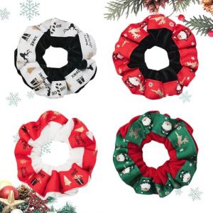 N&oelig;uds pour les cheveux, bandeau de No&euml;l doux avec la peau 4 pi&egrave;ces - N&oelig;uds pour les cheveux, cordons et &eacute;lastiques - Pour salle de bain, f&ecirc;te, appartement, &eacute;cole, petite amie, &eacute;pouse, amie (enshizhoushunjinshangmaoyouxiangongsi, neuf)