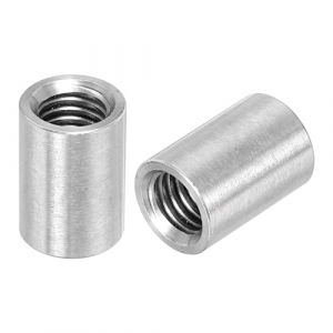 QUARKZMAN 4pcs M10 Rond Connecteur &Eacute;crous, 304 Inox Acier Accouplement &Eacute;crou 20mm/0.8" Longueur Manchon Tige Barre Goujon &Eacute;crou pour Support, M10x20x14mm (QUARKZMAN, neuf)