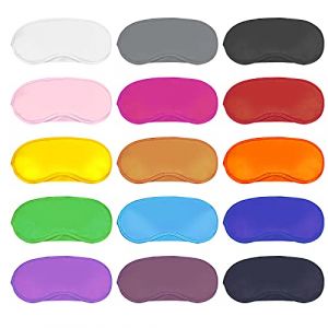 Dreamtop 15 Pièces Bandeau Yeux Sommeil, Masque de Sommeil avec Coussinet de Nez, Masque de Nuit Doux et Respirant Qui Bloque la Lumière, Couleur Cache Yeux pour Maison Voyages, Femme Homme et Enfant (Dreamtop, neuf)