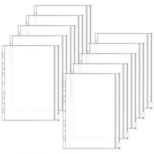 10 Pi&egrave;ces Pochette Porte Document A4 Perforee, Pochettes Transparentes Classeur Pochette Zipp&eacute;e Classeur avec 11 Trous de Reliure Organiser pour Documents Bijoux Cosm&eacute;tiques (jiajialieu, neuf)